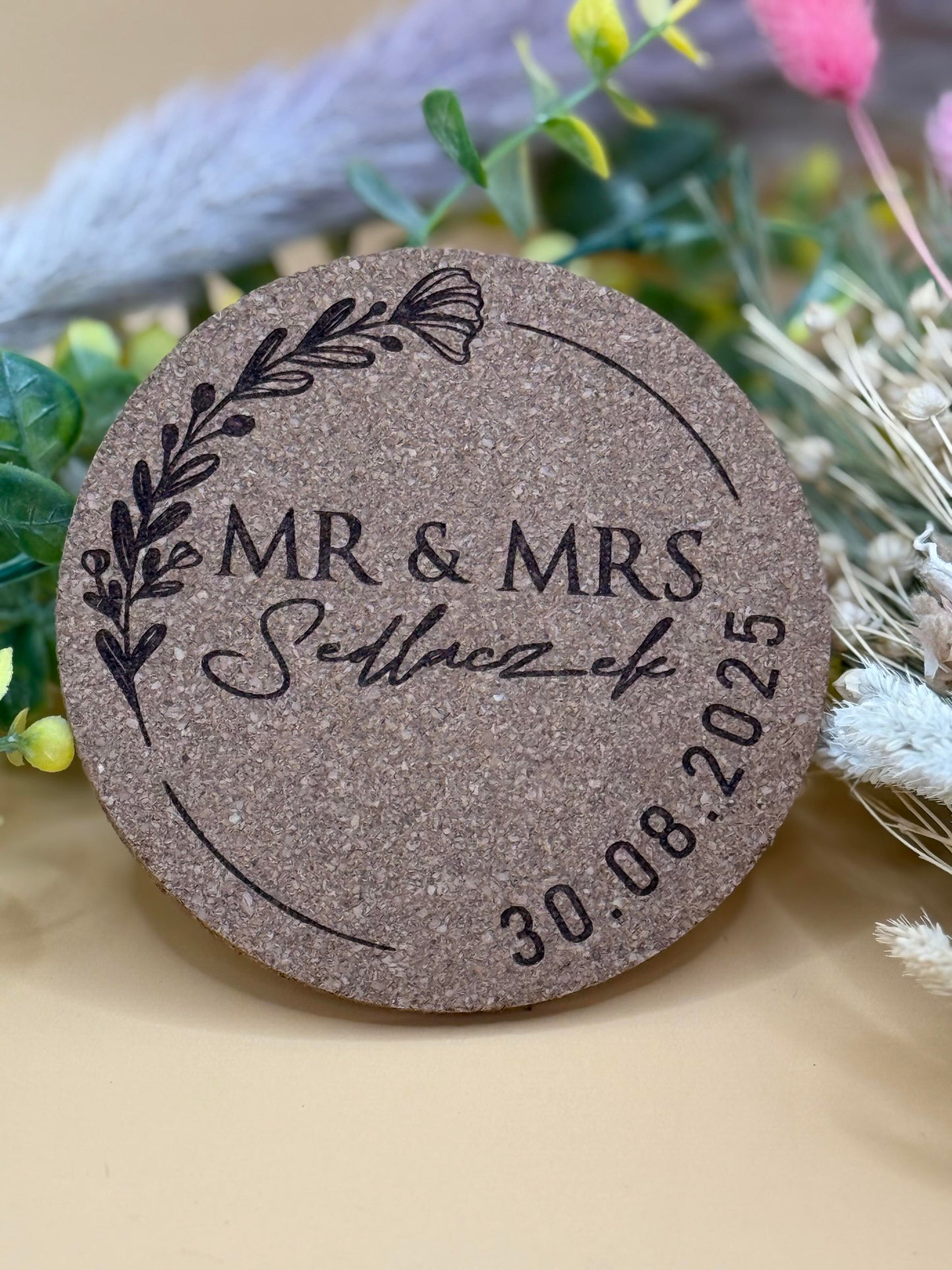 Personalisierbarer Korkuntersetzer