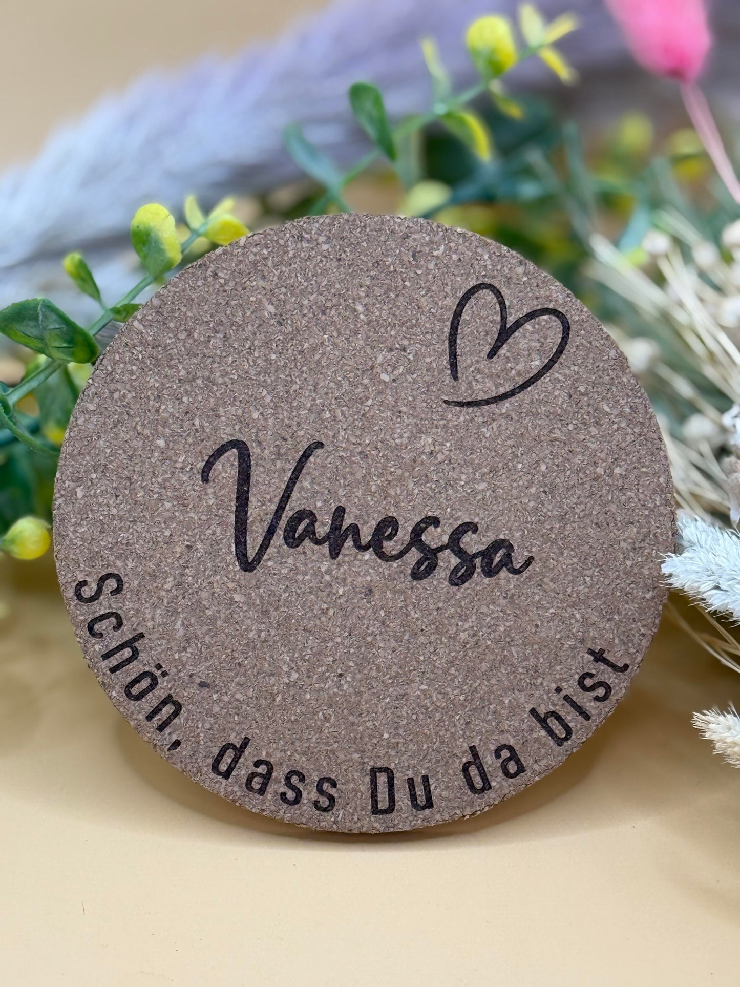 Personalisierbarer Korkuntersetzer