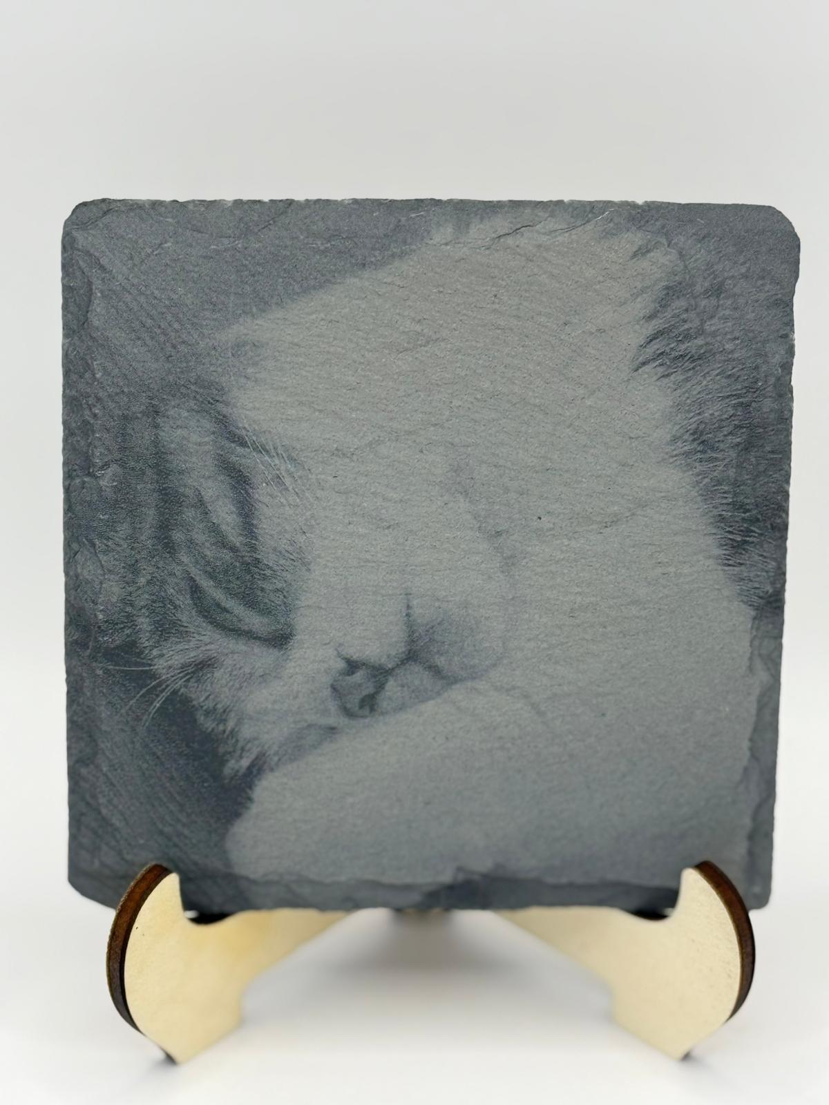 Schieferplatte mit Portrait