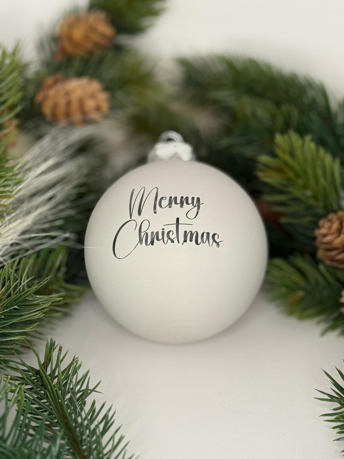 Personalisierbare Weihnachtskugel in Silber