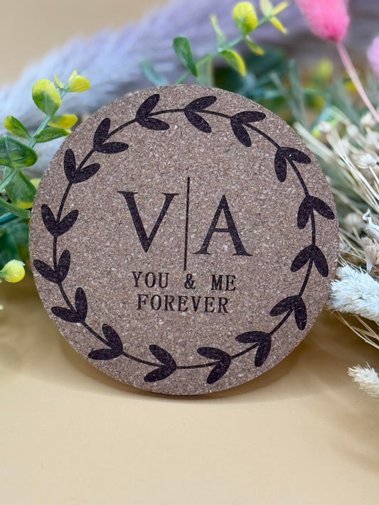 Personalisierbarer Korkuntersetzer